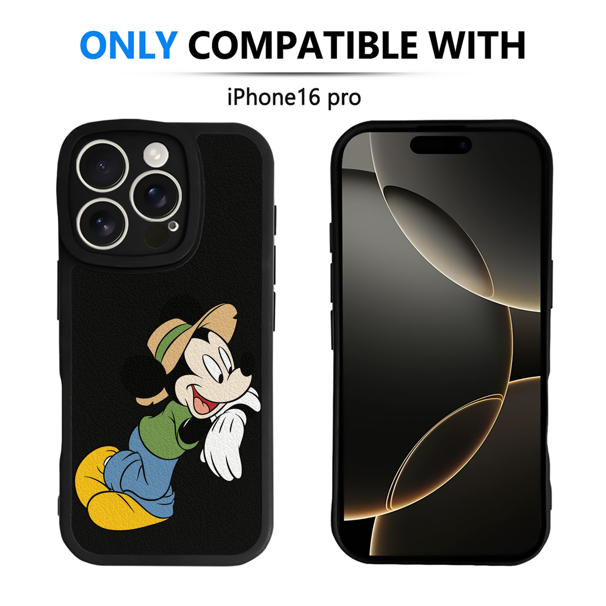 （画像用） ミッキーマウス Mickey Mouse 【iPhone 16シリーズ対応】シリコンスマホケース（レザー調） 材質：シリコン